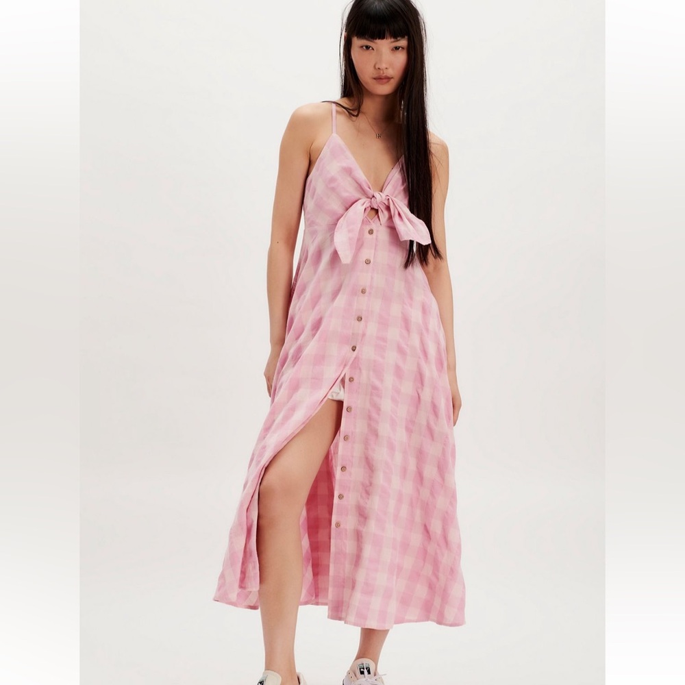 Free People Via Midi Dress in Blush Combo Everly